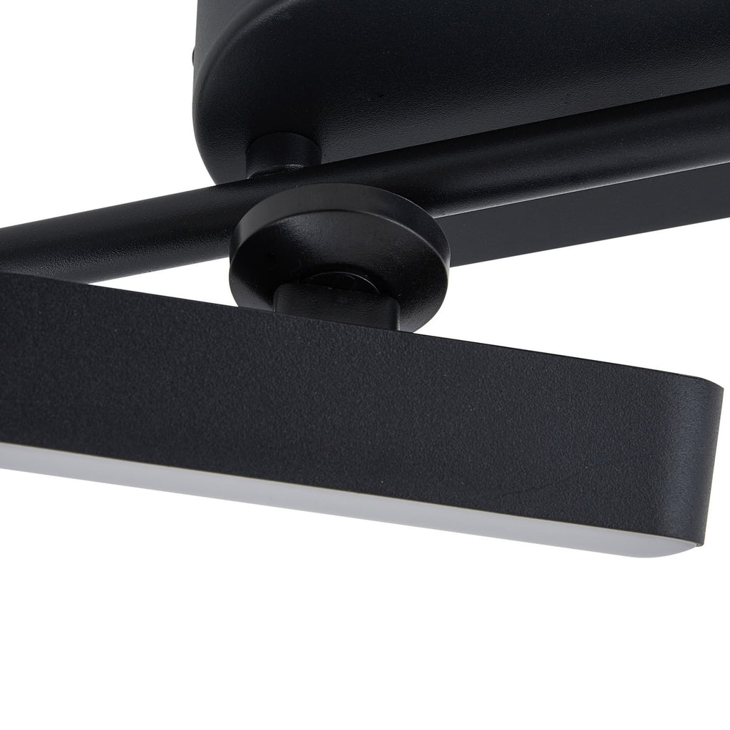 LED takspot Eldrin 6-lys svart dimbar 152 cm med dimmerfunksjon