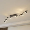 LED takspot Eldrin 6-lys svart dimbar 152 cm forfra