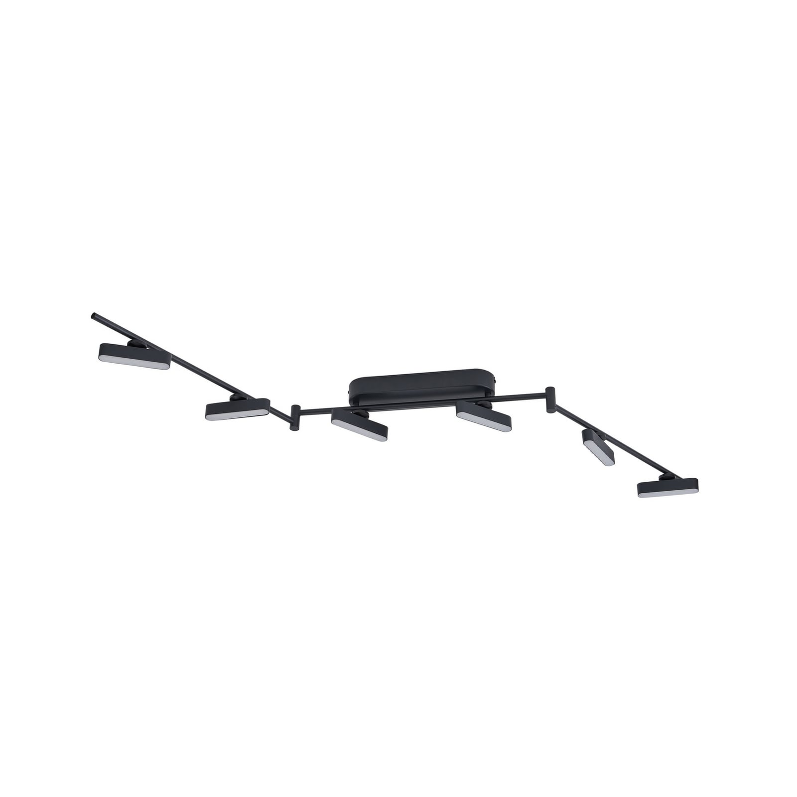 Montert LED takspot Eldrin 6-lys svart dimbar 152 cm i rom