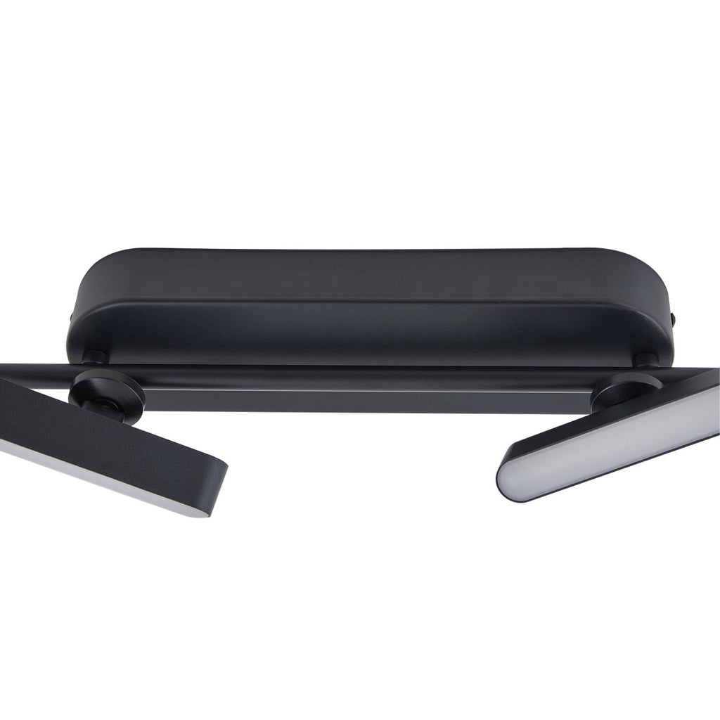 Sidebilde av LED takspot Eldrin 6-lys svart dimbar 152 cm