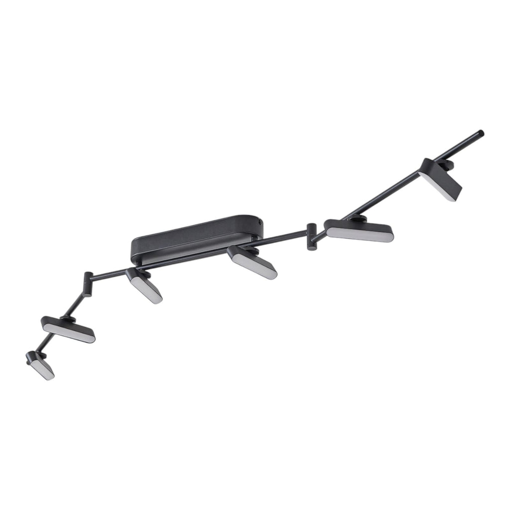 LED takspot Eldrin 6-lys svart dimbar 152 cm med svart matt finish