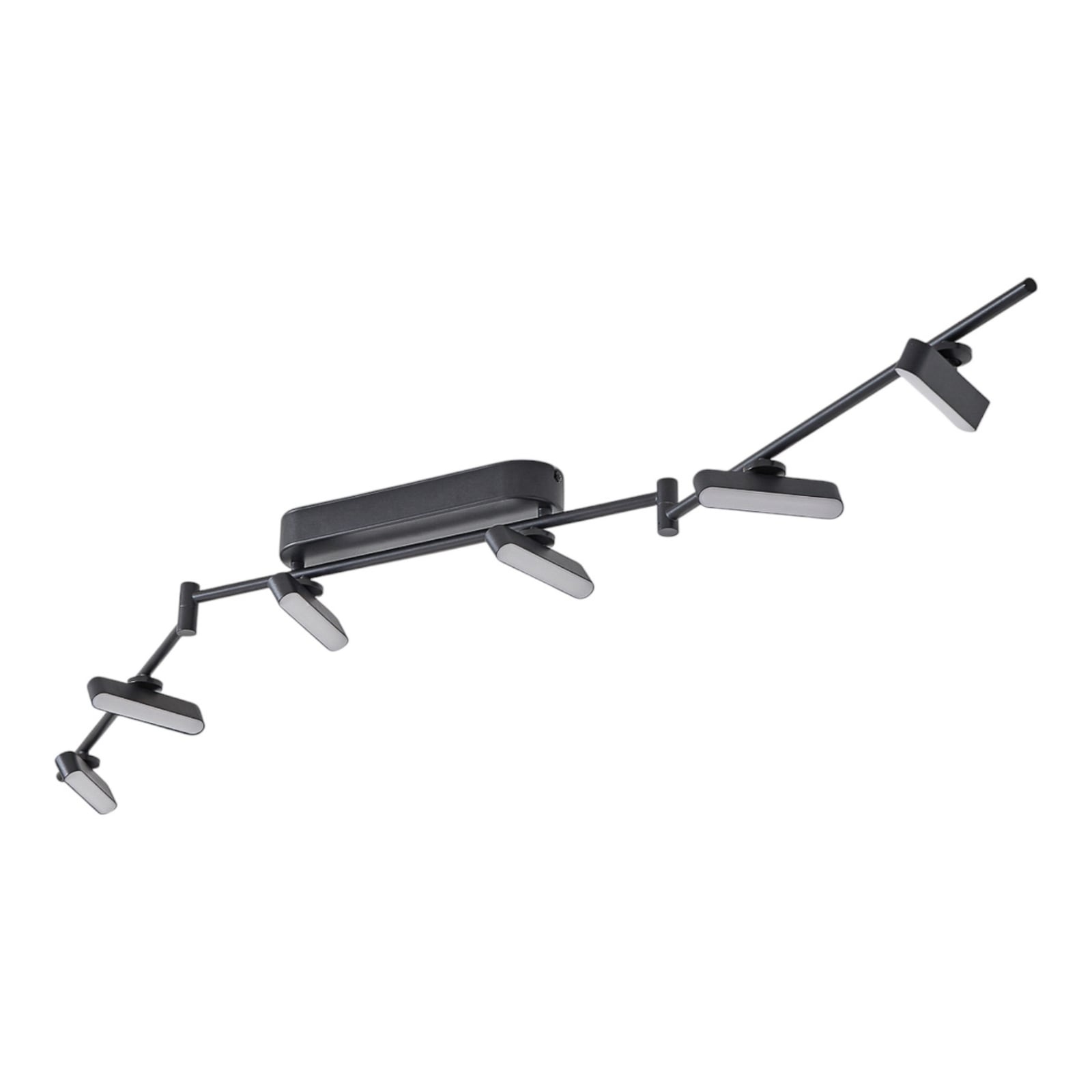 LED takspot Eldrin 6-lys svart dimbar 152 cm med svart matt finish