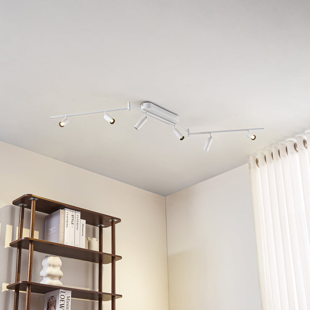 LED takspot Eldrin 6-lys svingbar hvit matt bakside