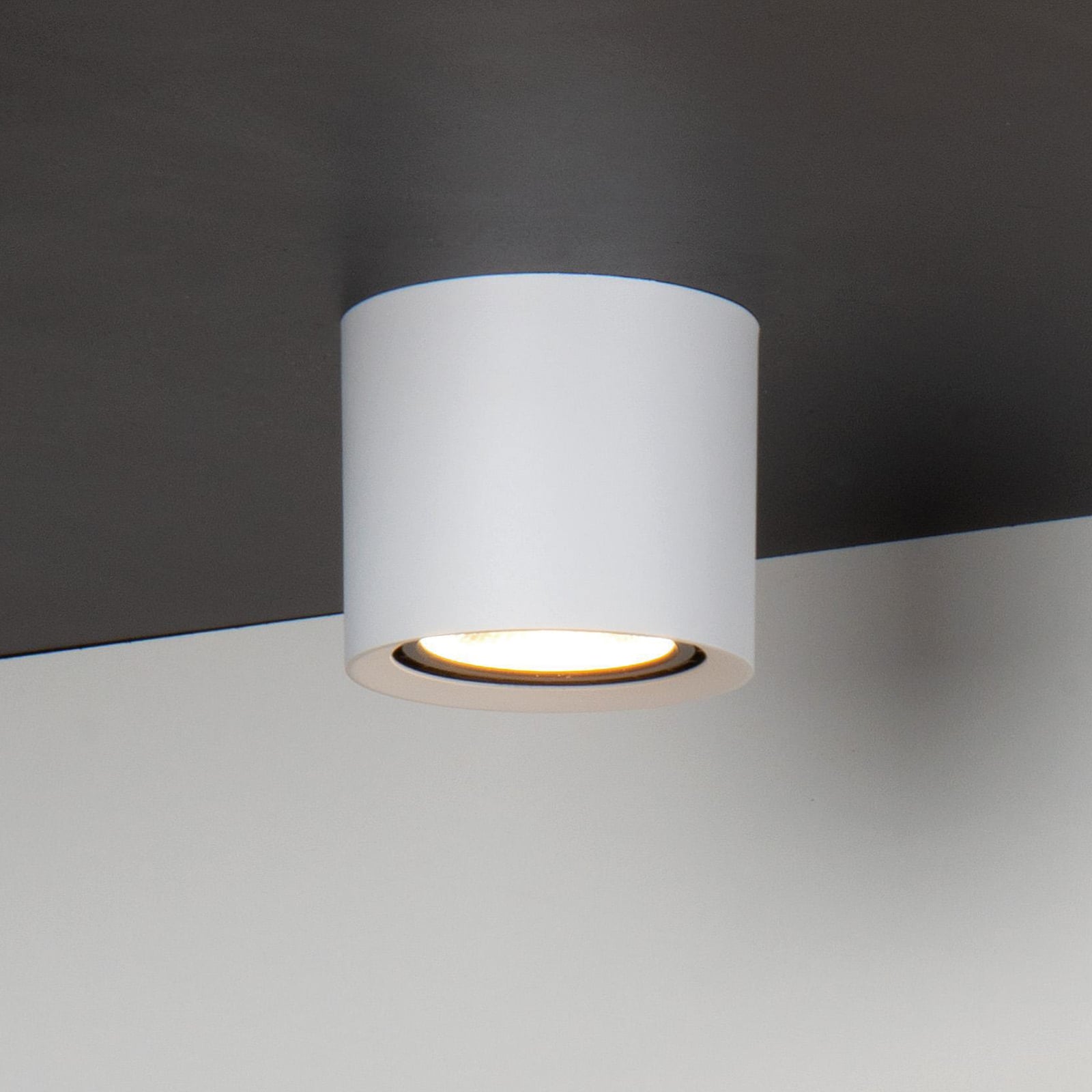 LED takspot Fedler dim-to-warm aluminium Ø12 cm 12W hvit forfra