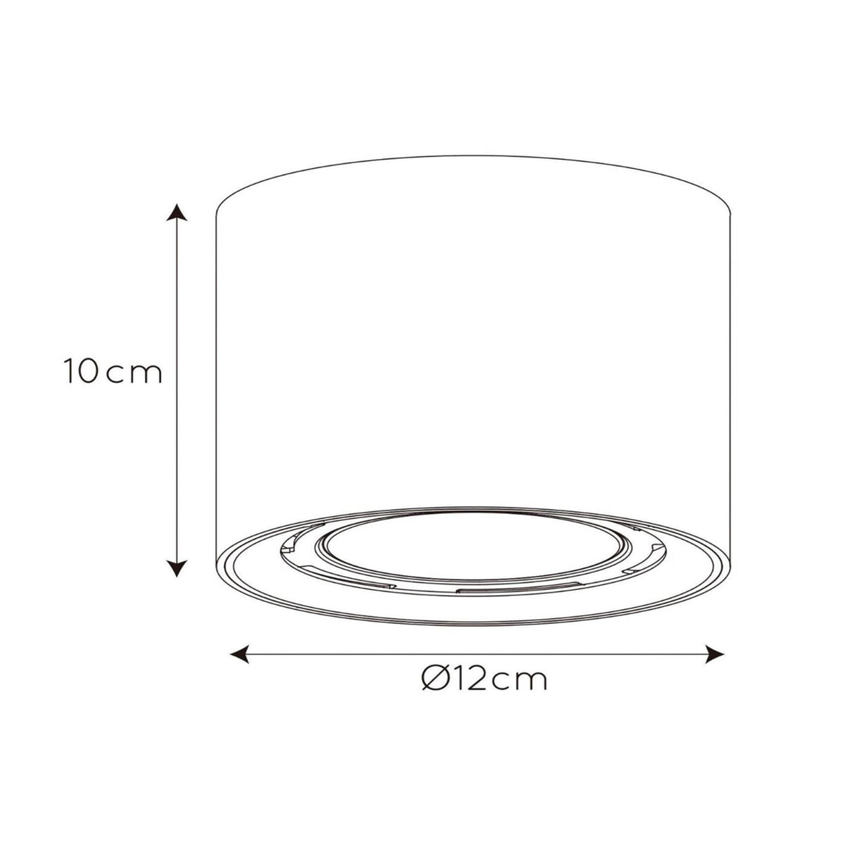 LED takspot Fedler dim-to-warm aluminium Ø12 cm 12W hvit detalj