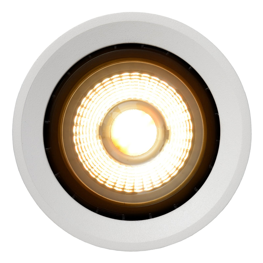 LED takspot Fedler dim-to-warm aluminium Ø12 cm 12W hvit nærbilde av LED-pære