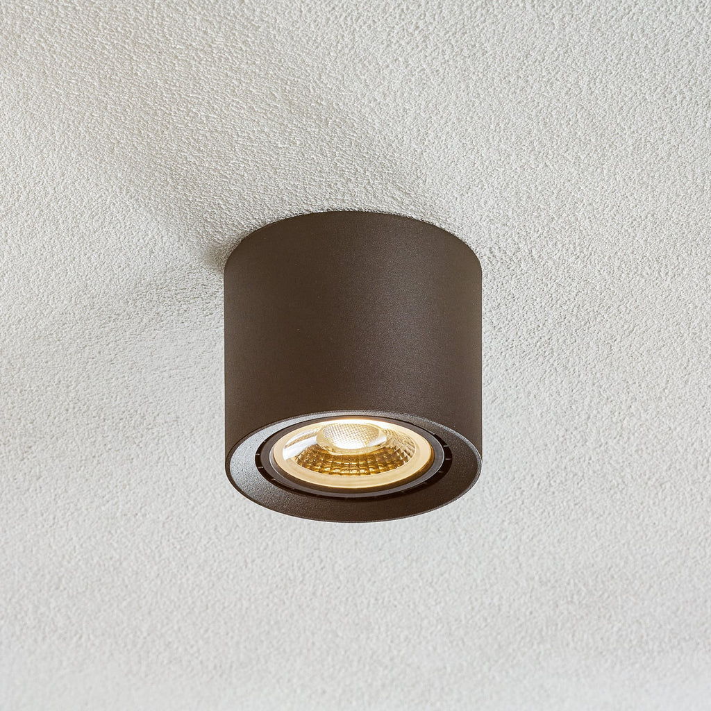 LED takspot Fedler dim-to-warm svart Ø12 cm GU10 - forfra