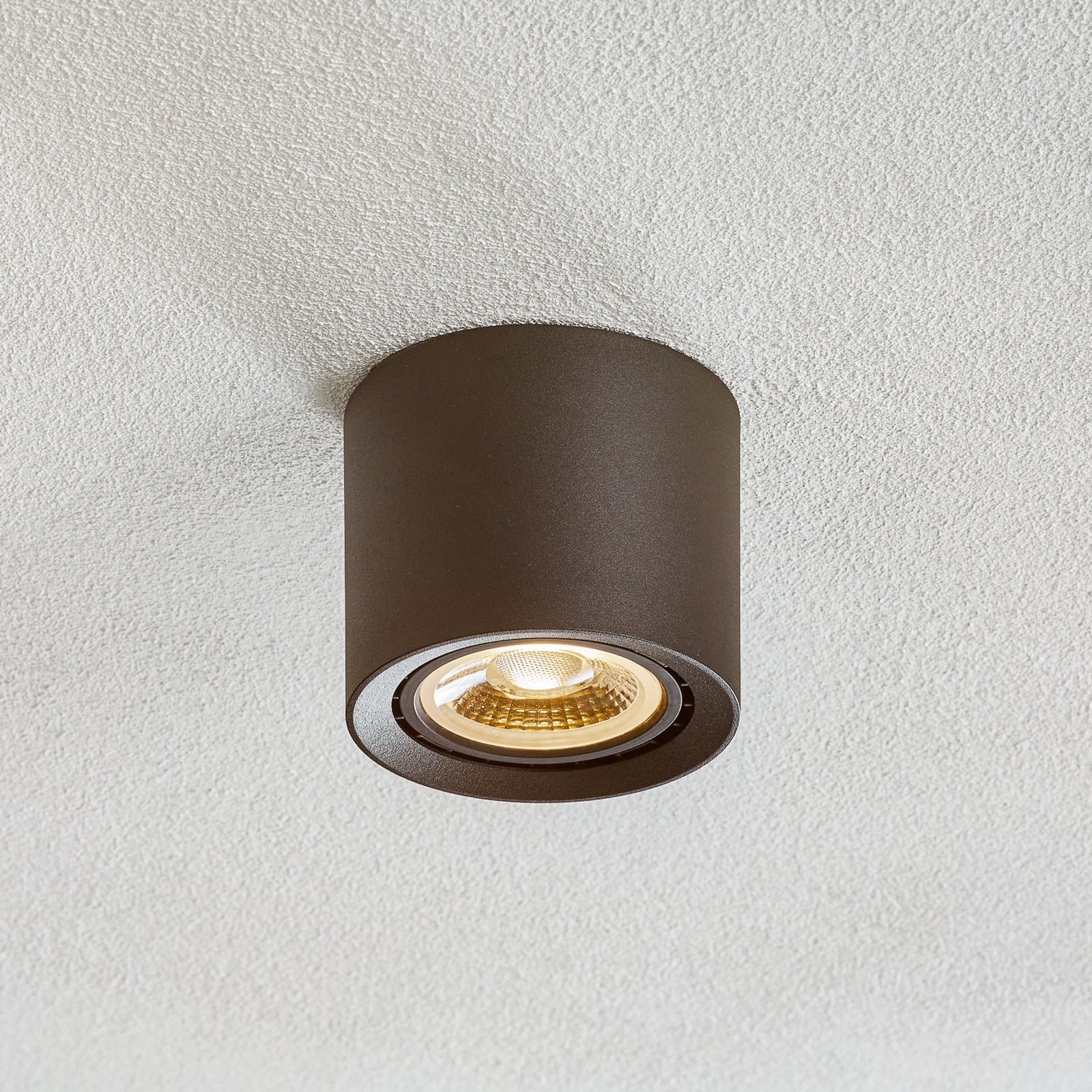 LED takspot Fedler dim-to-warm svart Ø12 cm GU10 - forfra