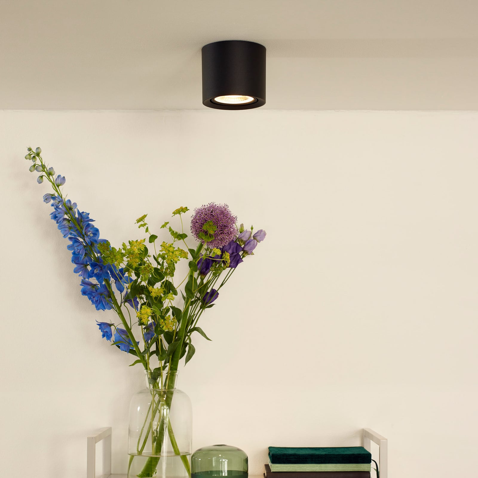 LED takspot Fedler dim-to-warm svart Ø12 cm GU10 - montert i tak