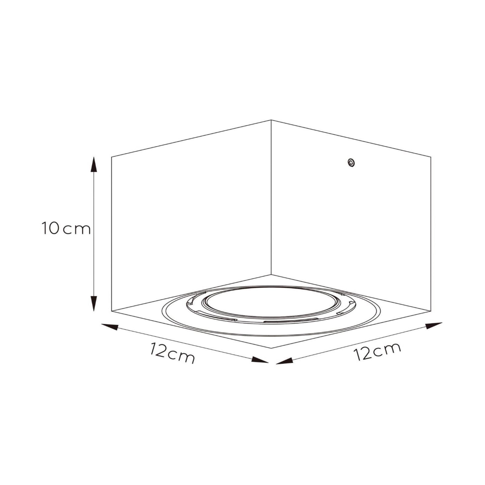 LED takspot Fedler firkantet dim-to-warm 12W svart bakside