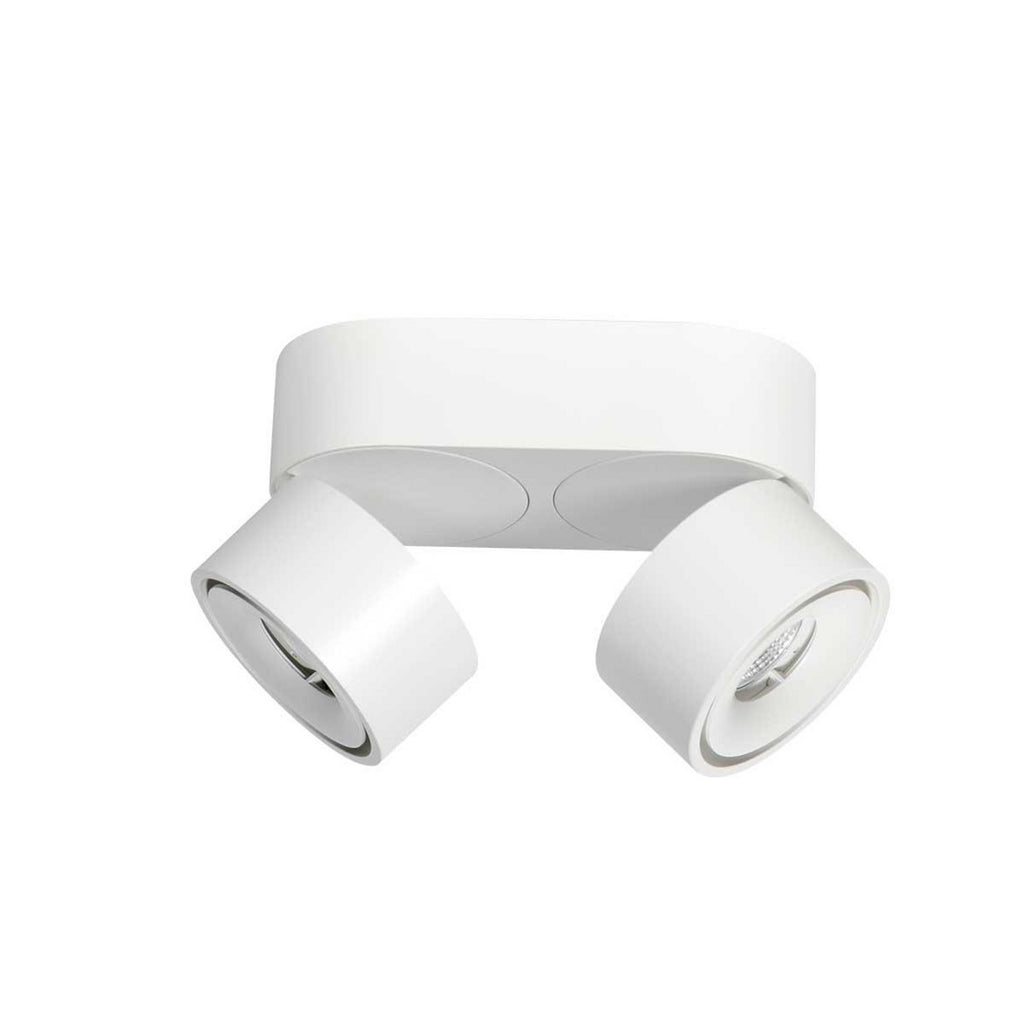 LED takspot Fez 2-lys hvit dimbar svingbar 2700K forfra