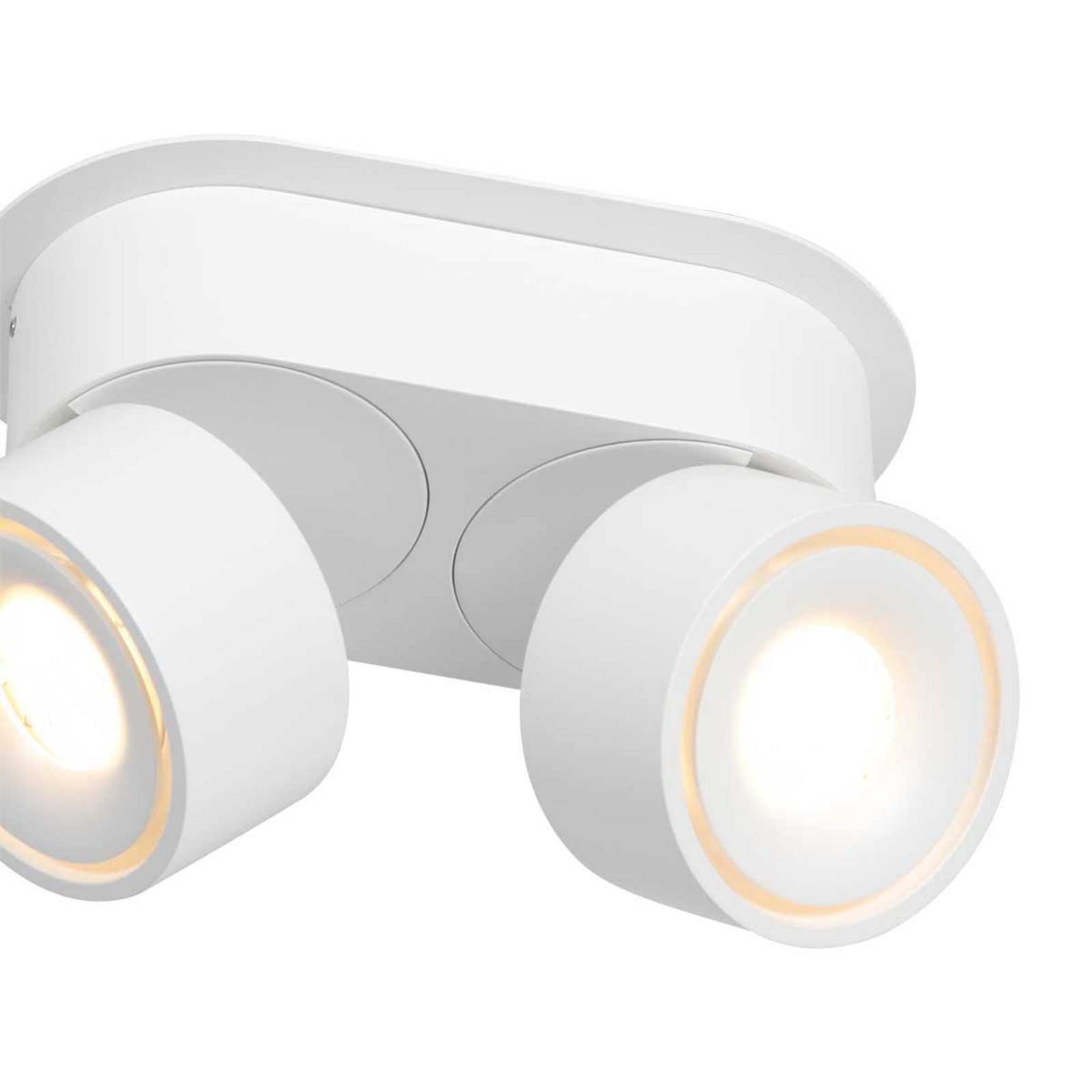 LED takspot Fez 2-lys hvit dimbar svingbar 2700K nærbilde av spot