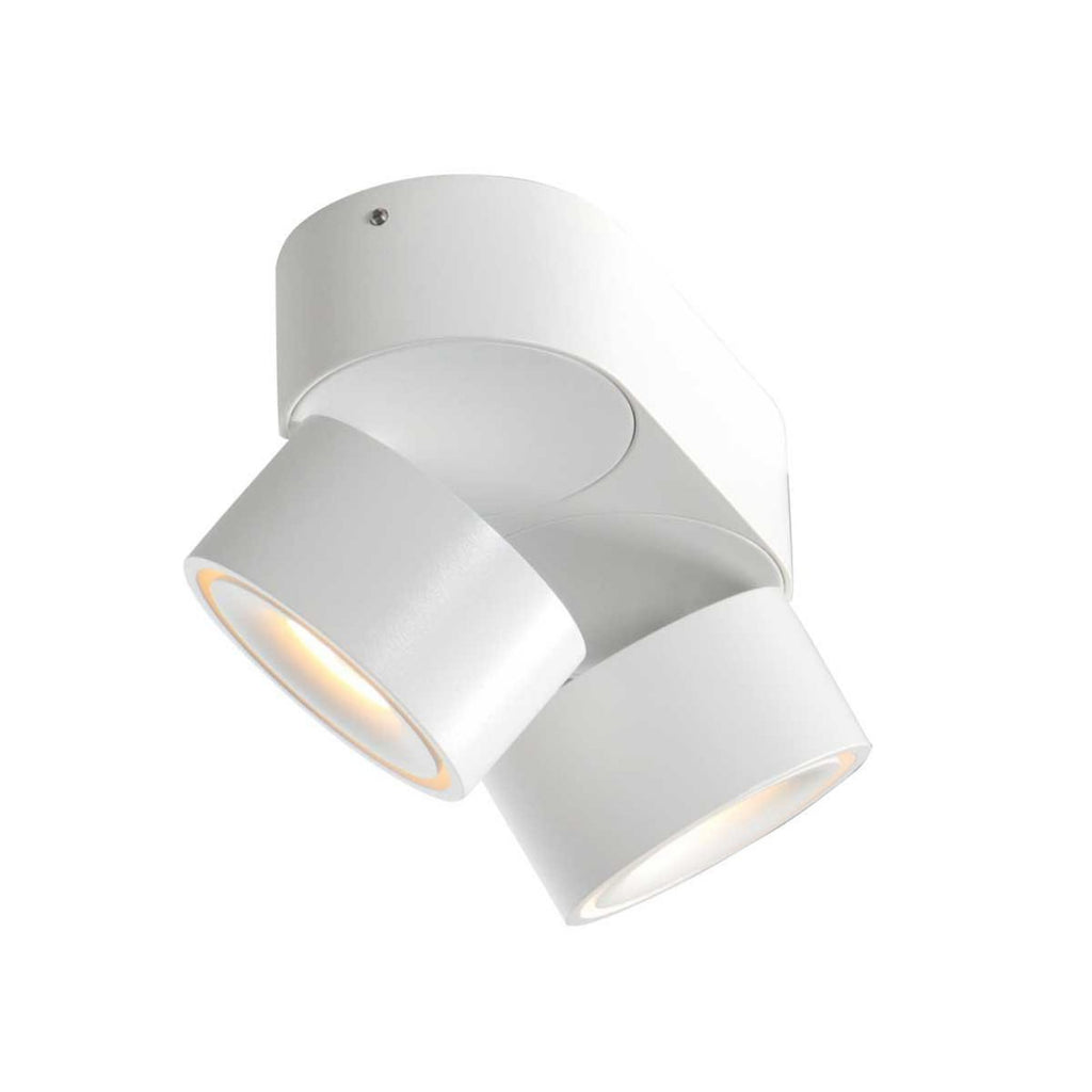 LED takspot Fez 2-lys hvit dimbar svingbar 2700K justerbare spotter
