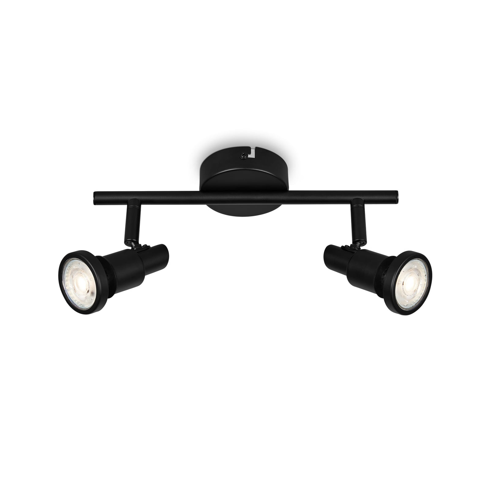 Detalj av LED takspot Flamo 2-lys justerbar svart IP44 GU10