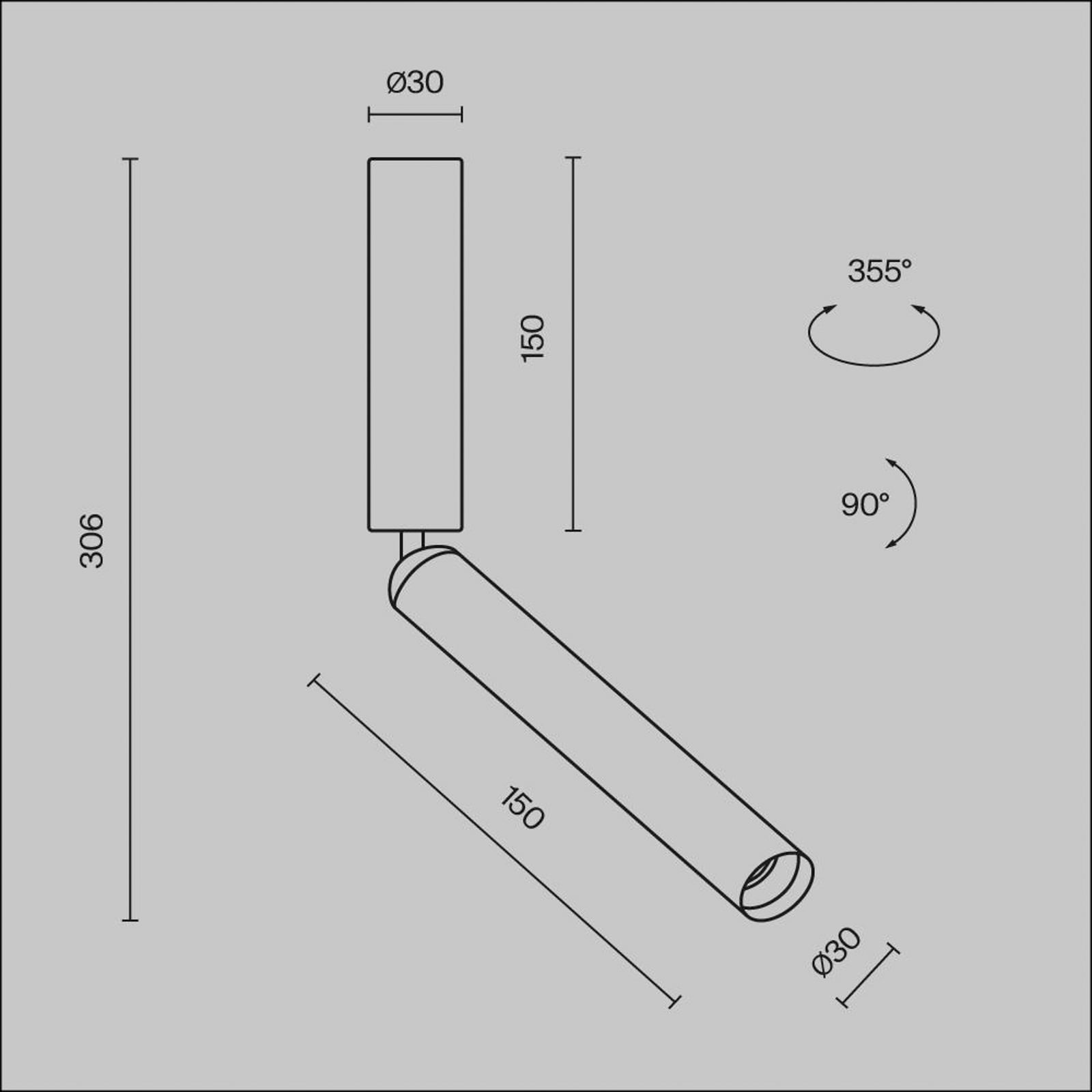 LED takspot Focus T svart justerbar bakside