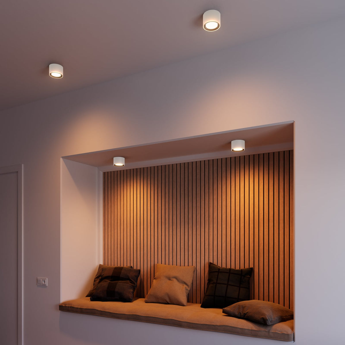 LED takspot Landon Smart dimbar hvit Ø12,5 cm lysmodus