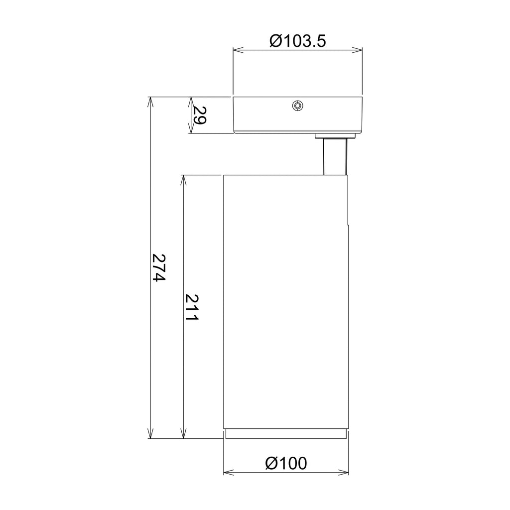 LED takspot Lucea svart justerbar 30W dimbar CCT bakside