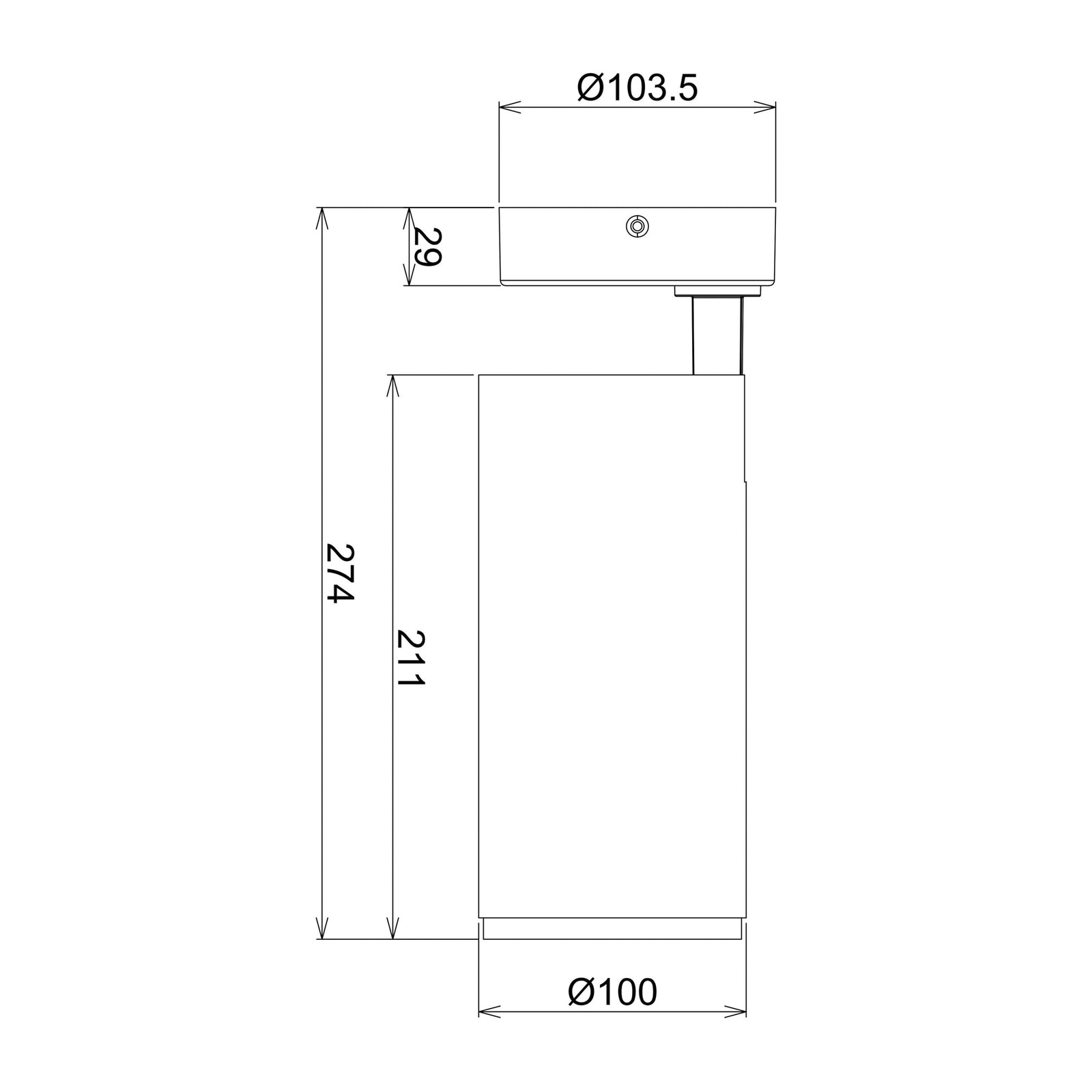 LED takspot Lucea svart justerbar 30W dimbar CCT bakside