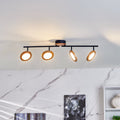 LED takspot Manel 4-lys dimbar tre svart forfra