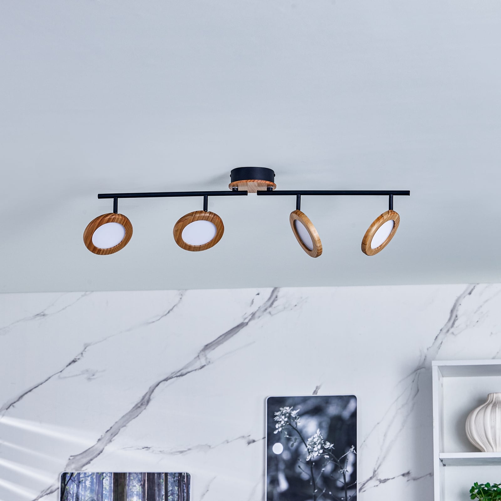 LED takspot Manel 4-lys dimbar tre svart bakside