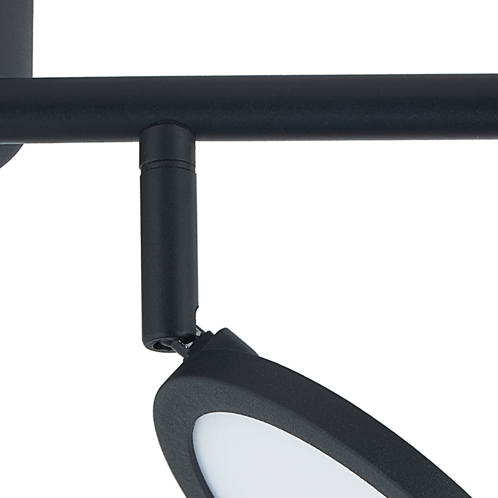 LED takspot Manel 4-lys svart dimbar med dimmer
