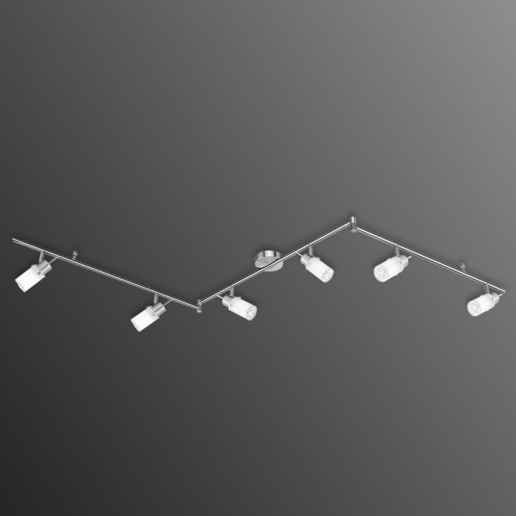 LED takspot Max 6-lys justerbar 193 cm GU10 stål forfra