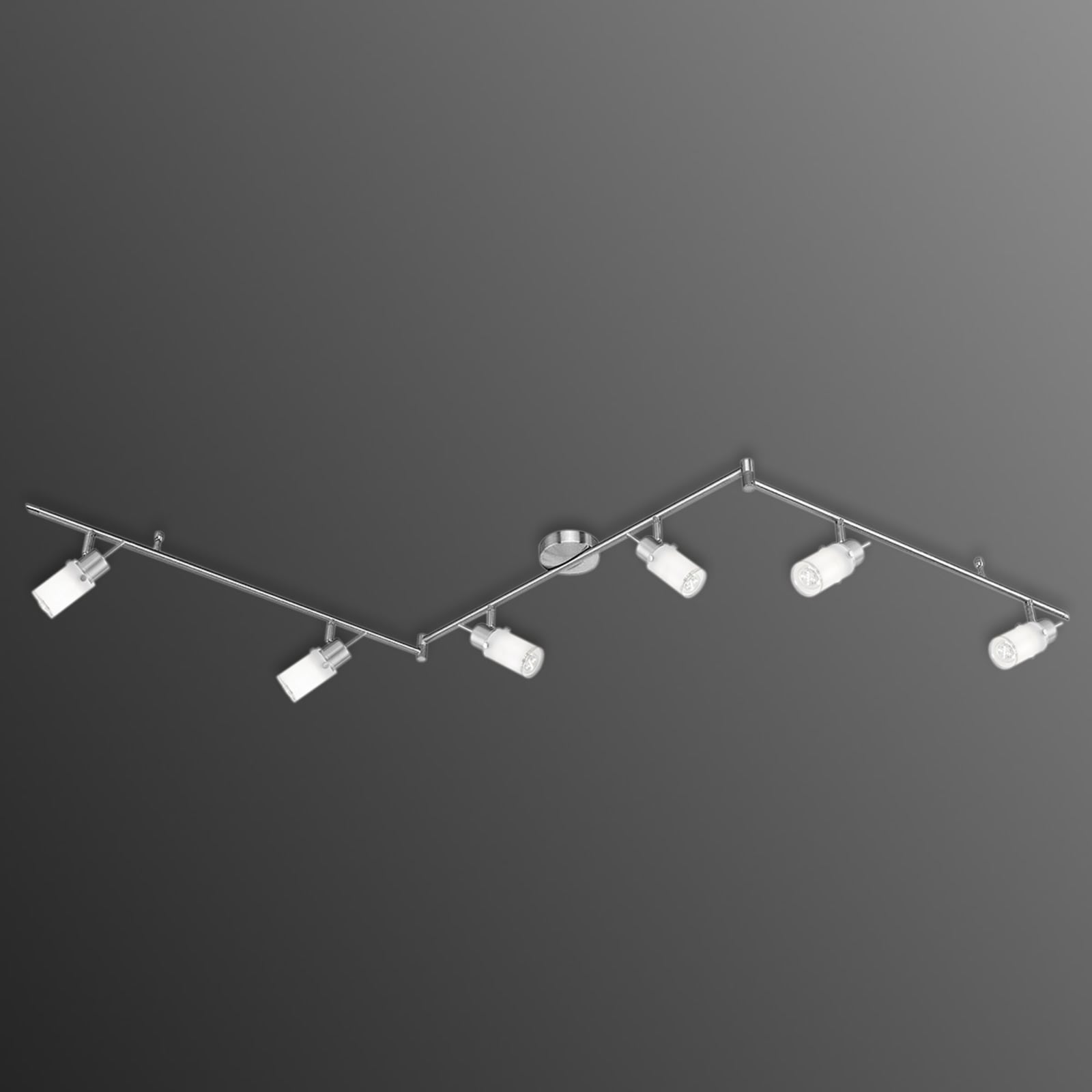 LED takspot Max 6-lys justerbar 193 cm GU10 stål forfra
