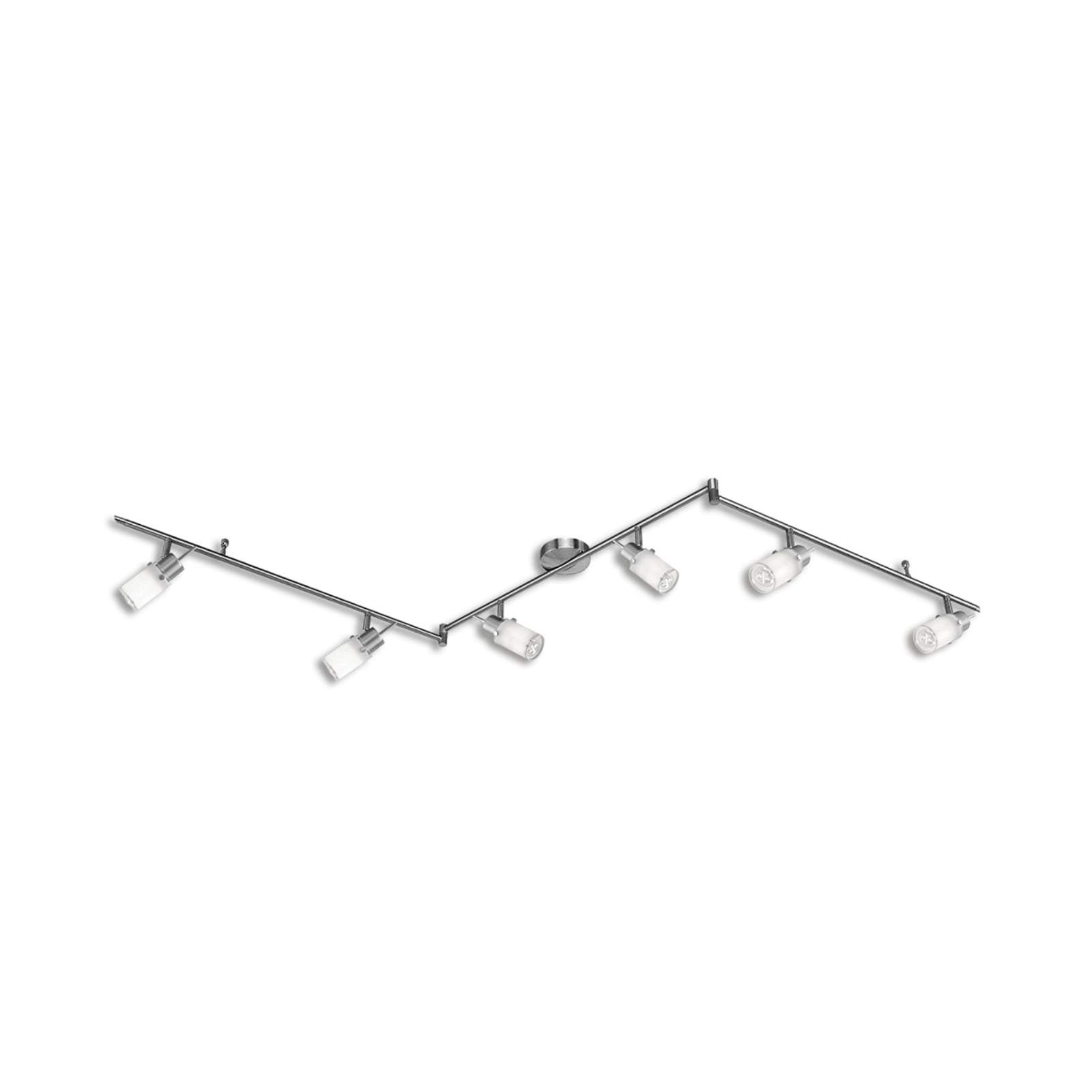 LED takspot Max 6-lys justerbar 193 cm GU10 stål detalj