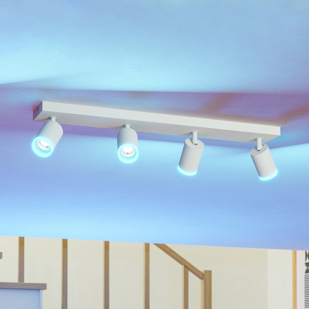LED takspot Melitello-Z 4-lys hvit CCT dimbar 68 cm bakside