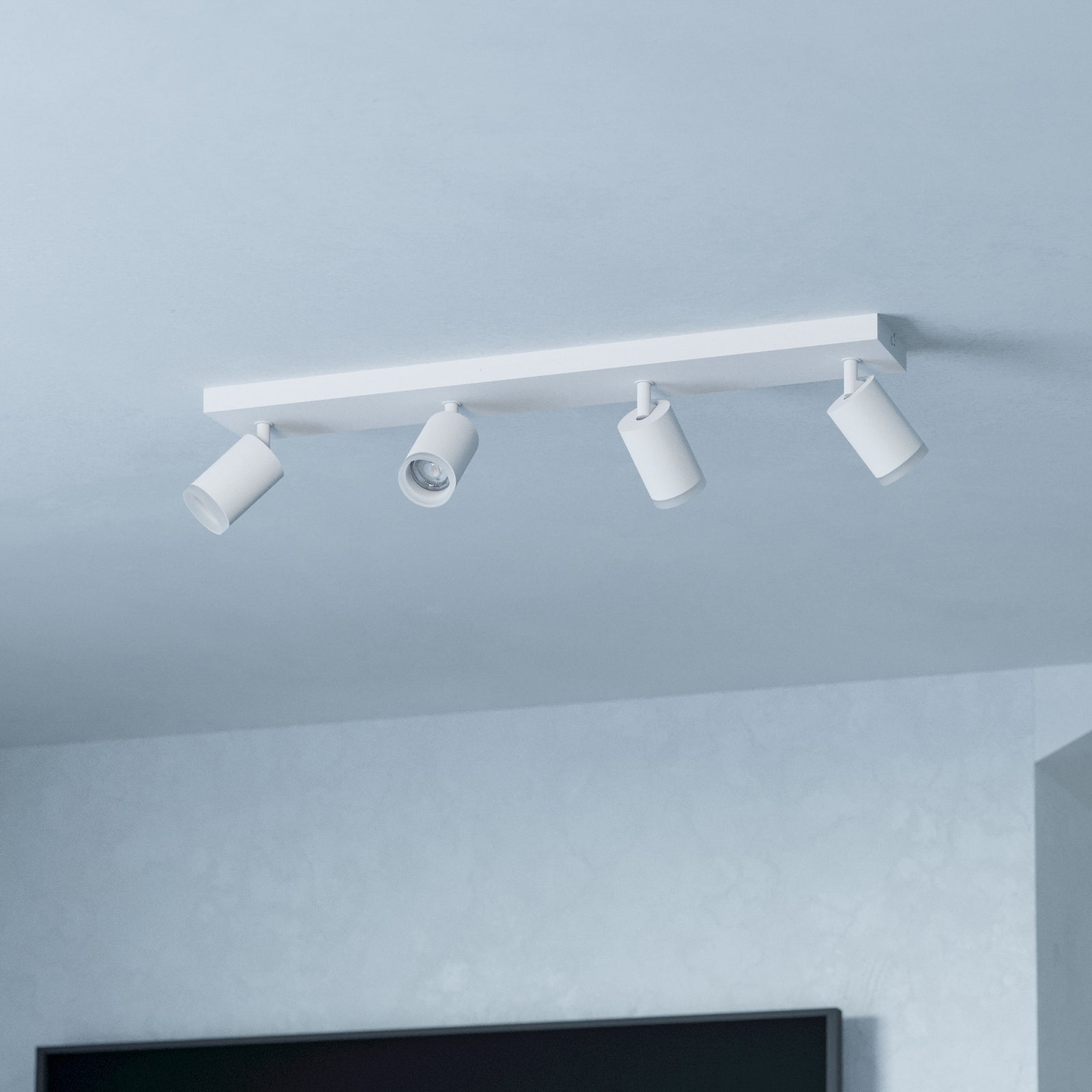Detalj av LED takspot Melitello-Z 4-lys hvit CCT dimbar 68 cm