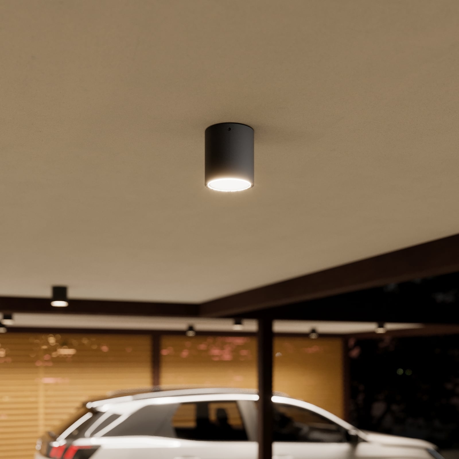 LED takspot Meret rund antrasitt Ø9 cm IP54 bakside