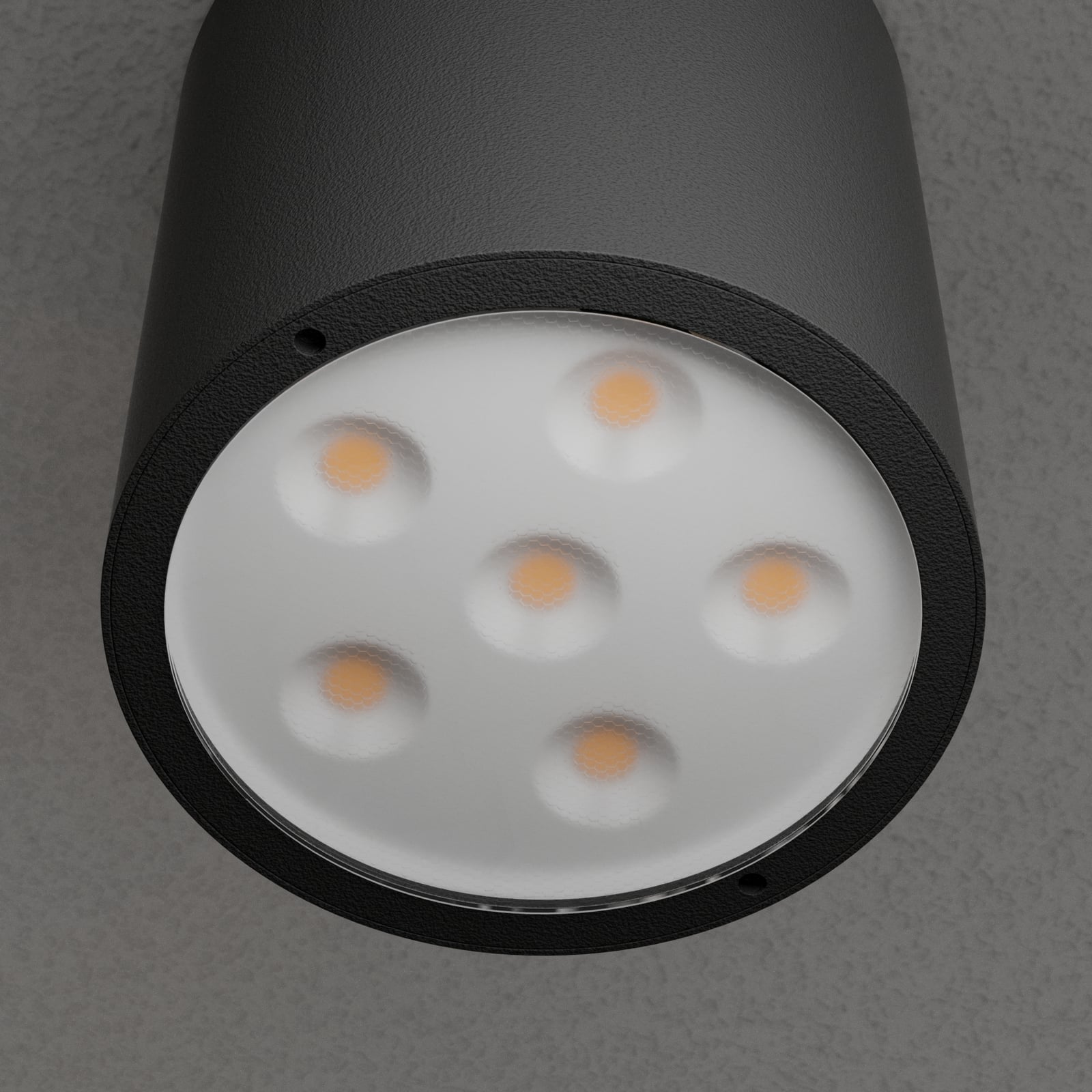 LED takspot Meret rund antrasitt Ø9 cm IP54 med skruefester