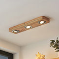LED takspot Mikari 3-lys svingbar eik/nikkel forfra