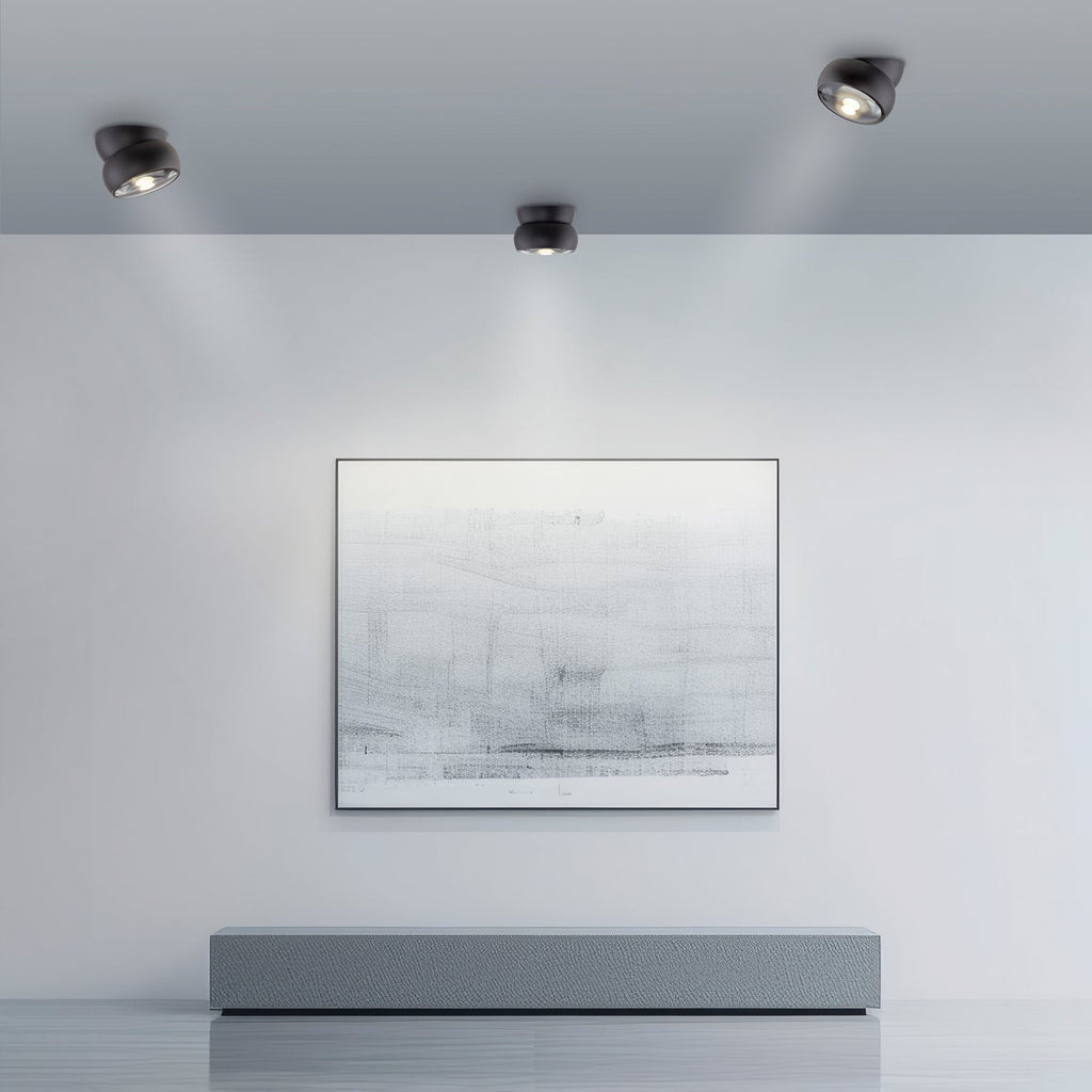 LED takspot Move svart dimbar Ø12 cm 12W varmhvit bakside