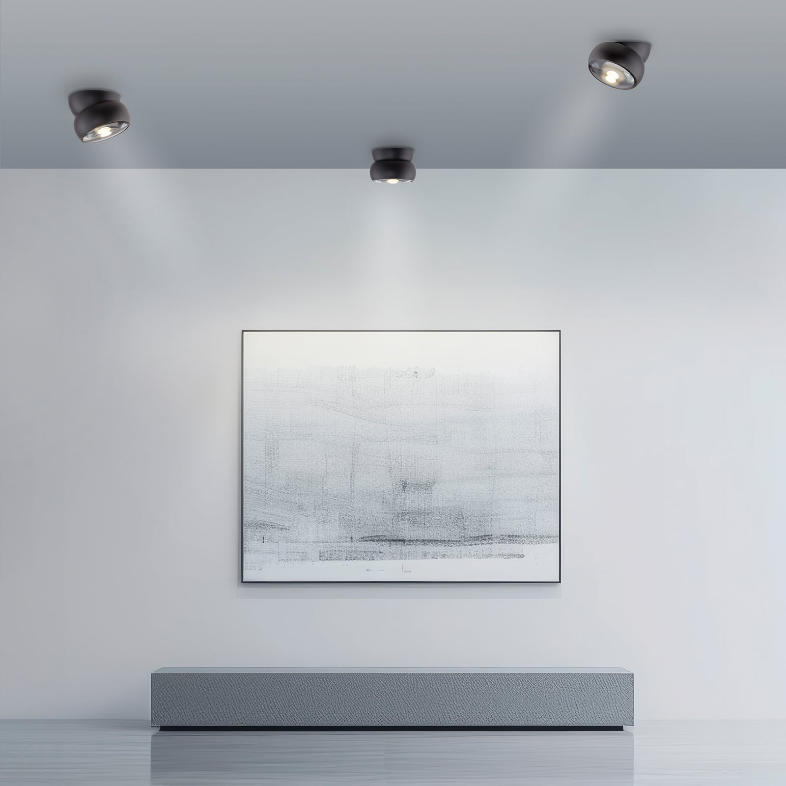LED takspot Move svart dimbar Ø12 cm 12W varmhvit bakside