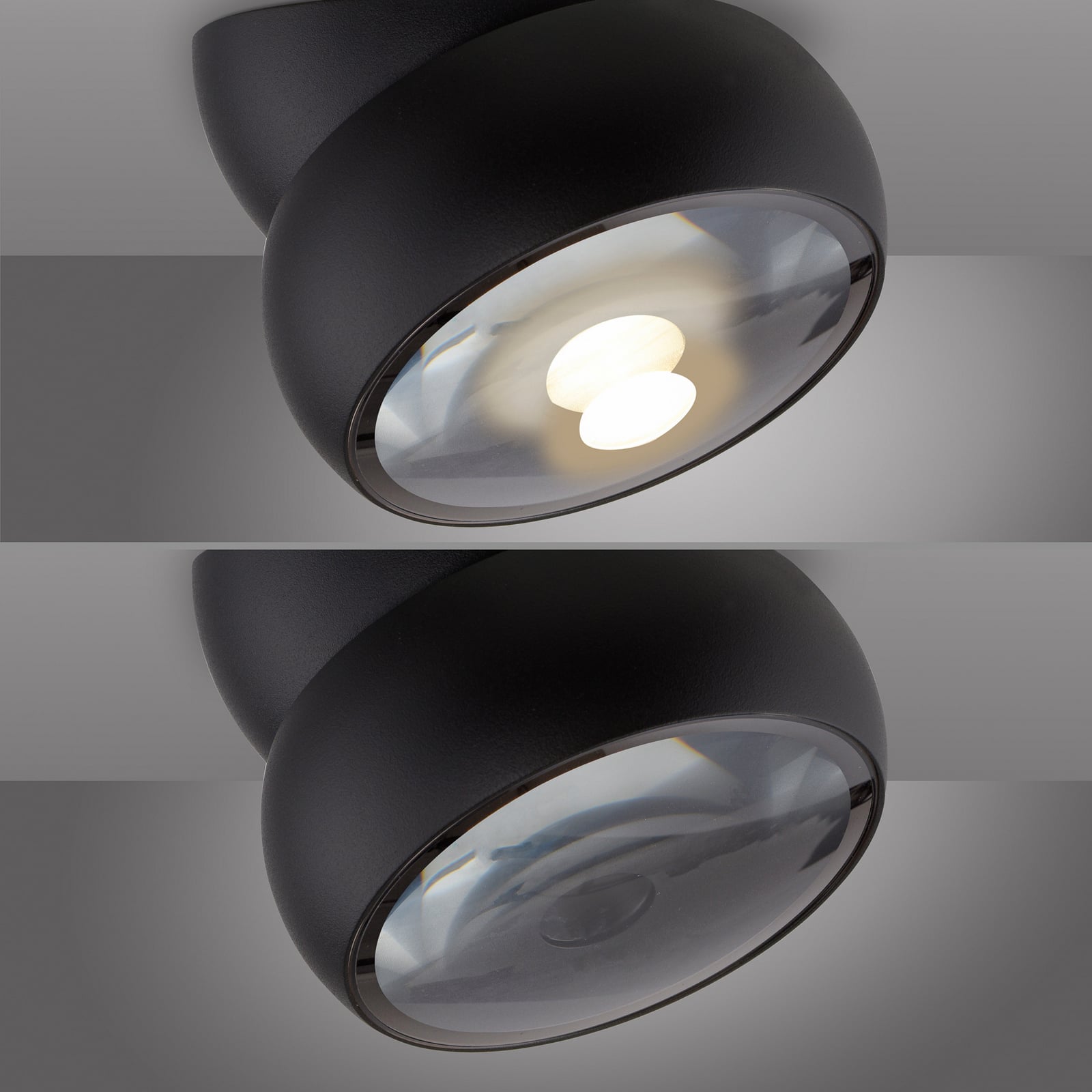 LED takspot Move svart dimbar Ø12 cm 12W varmhvit nærbilde