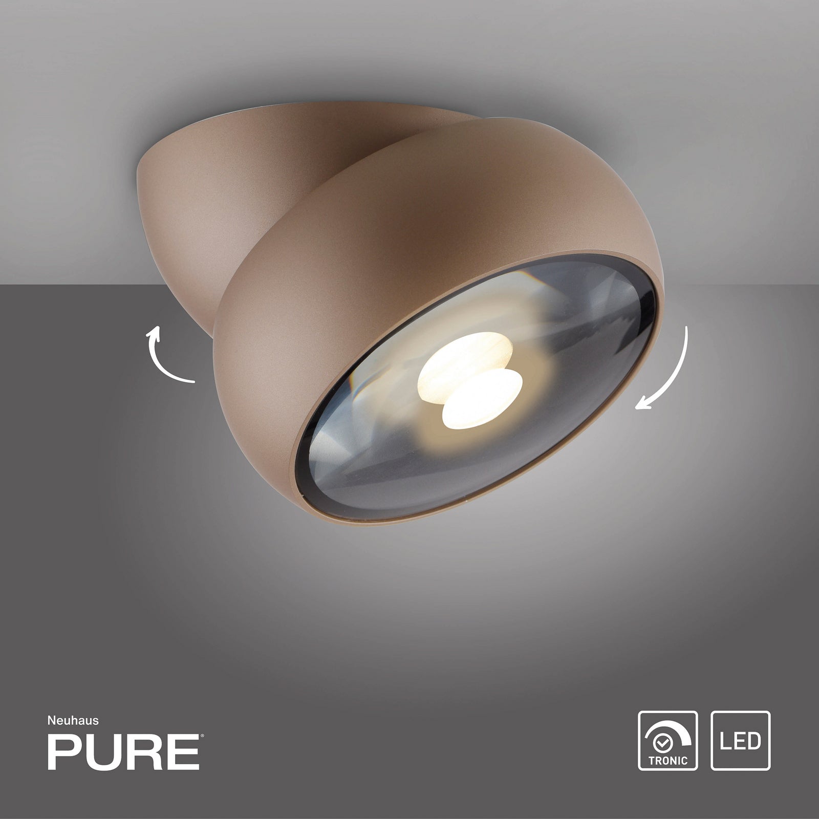 LED takspot Move svingbar bronse justering