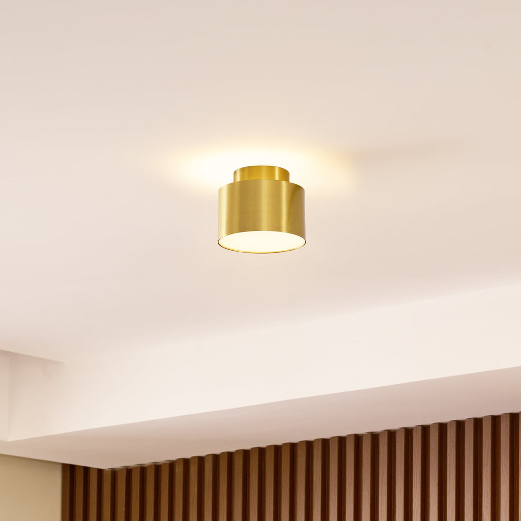 LED takspot Nivoria gull aluminium forfra