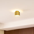 LED takspot Nivoria gull aluminium forfra