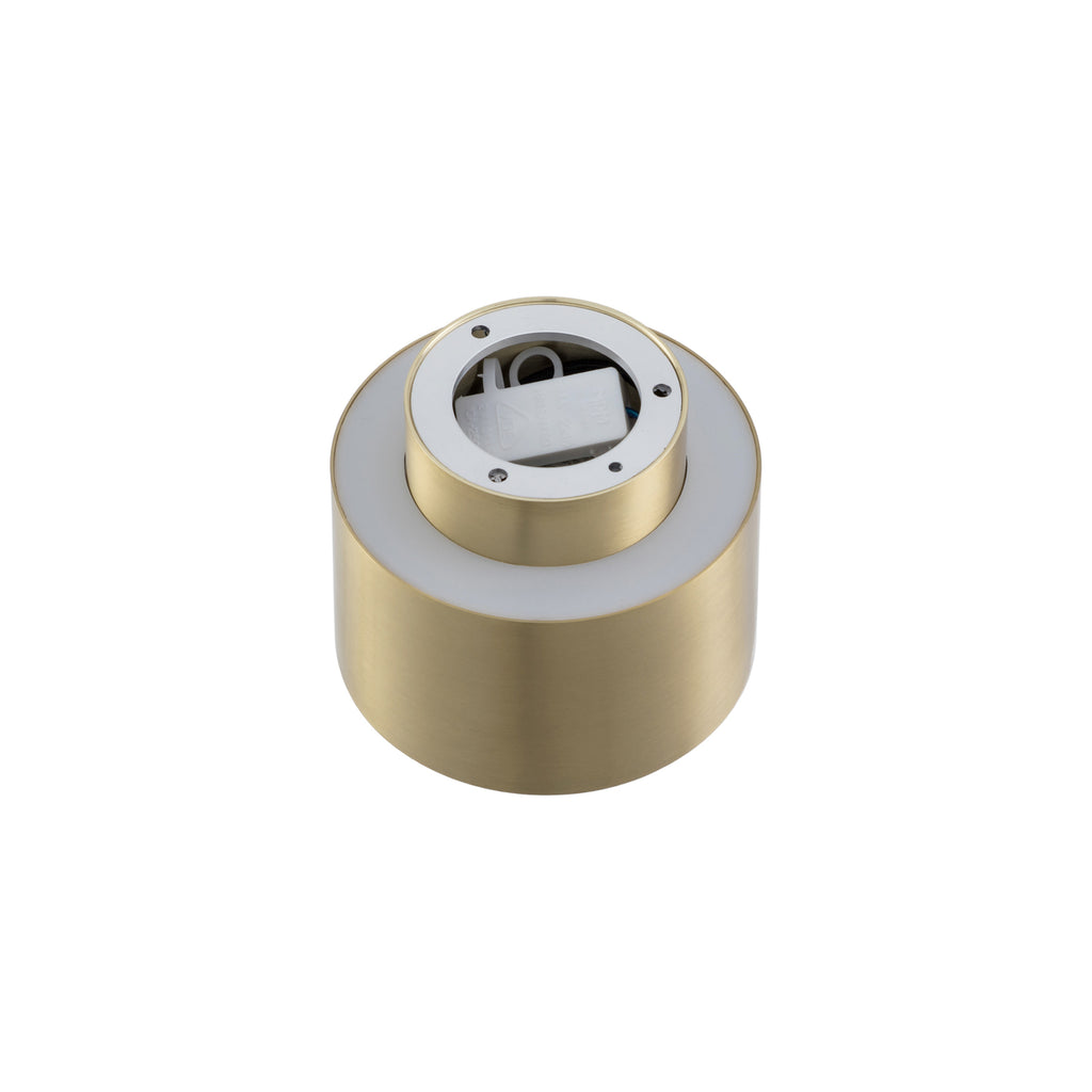 LED takspot Nivoria gull aluminium med lyset på