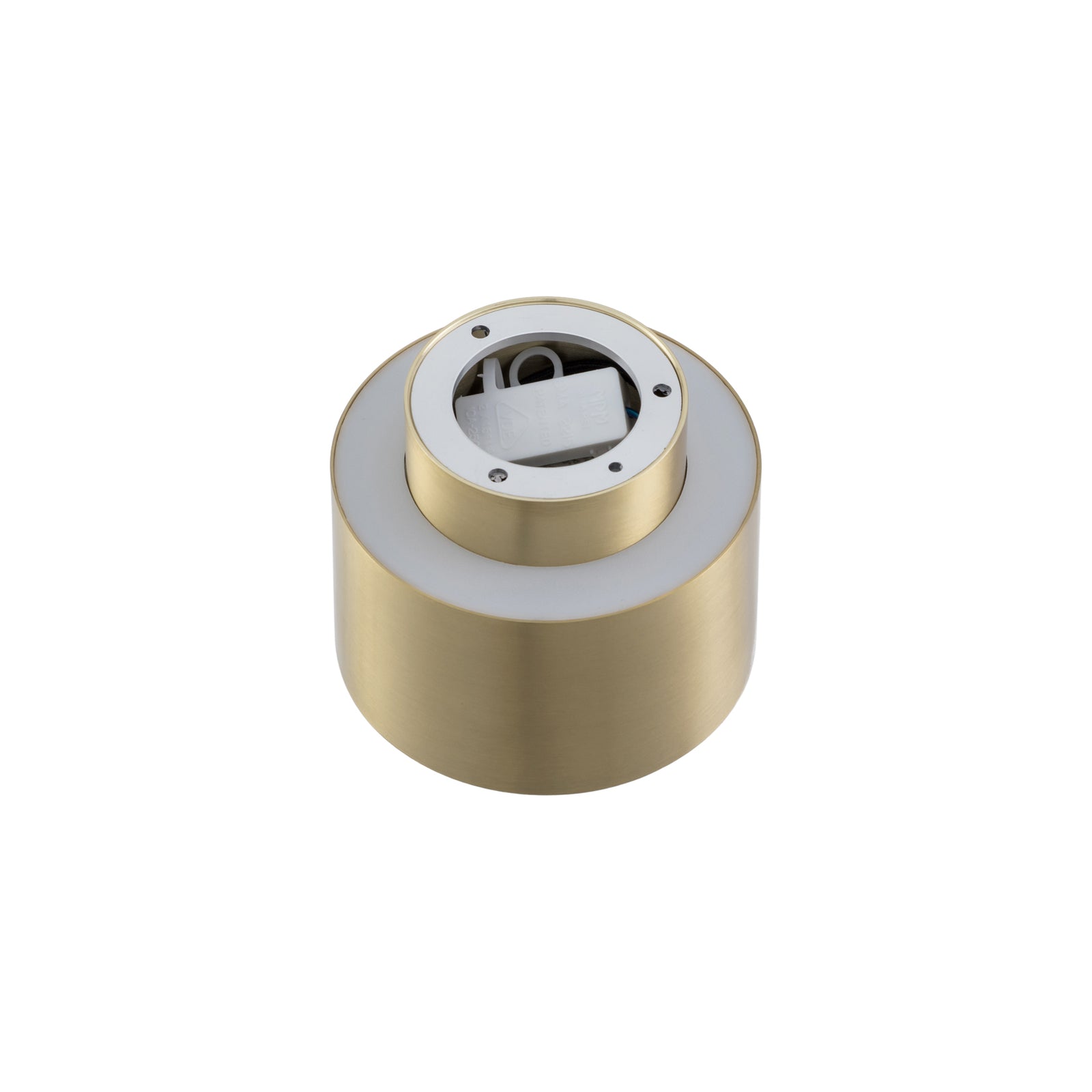 LED takspot Nivoria gull aluminium med lyset på