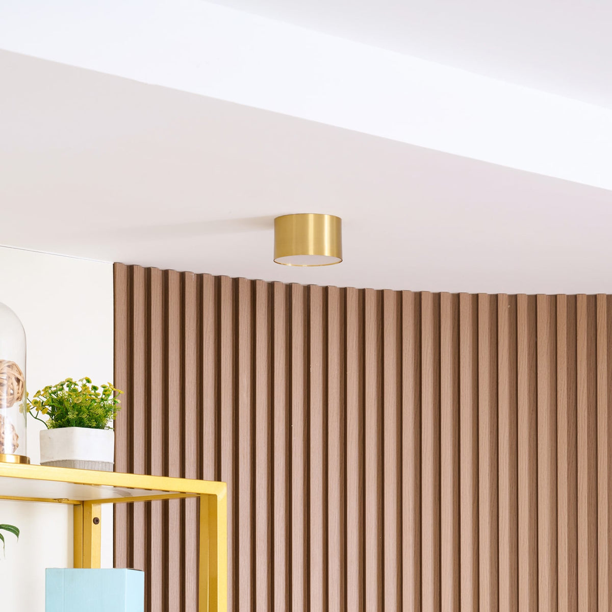 LED takspot Nivoria gullfarget aluminium bakside