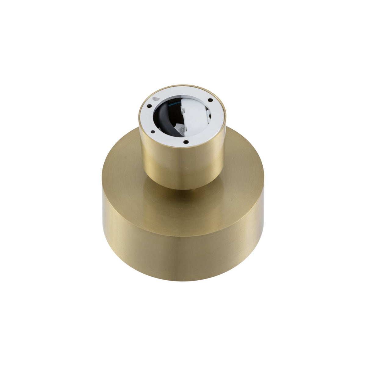 Nærbilde av LED takspot Nivoria svingbar gullfarget aluminium Ø14 cm
