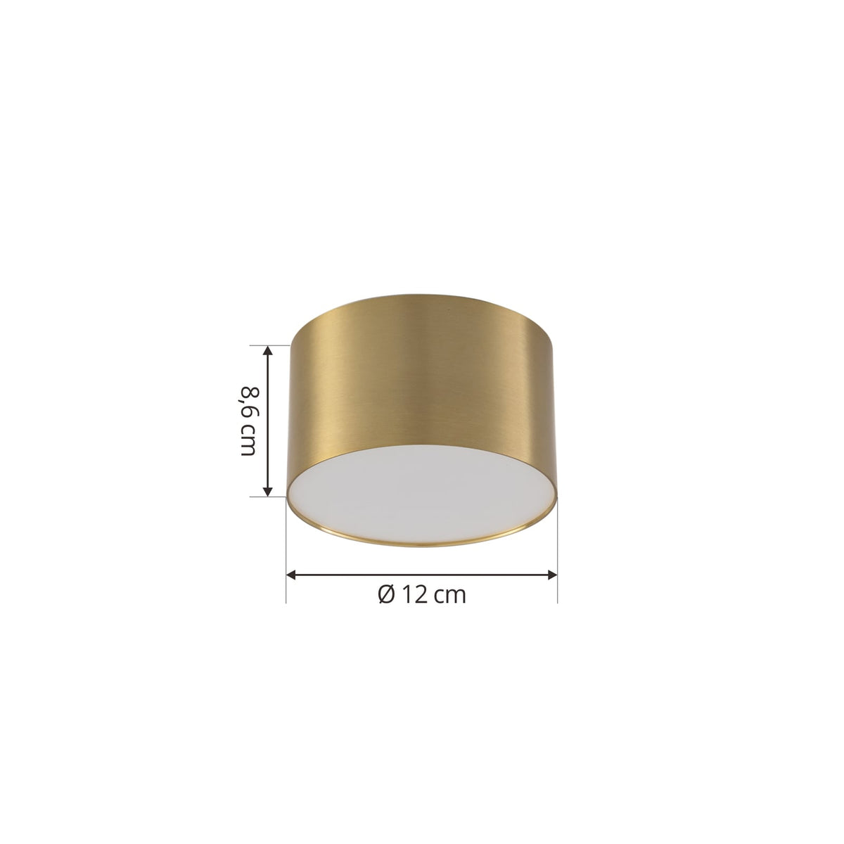 LED takspot Nivoria gullfarget aluminium nærbilde