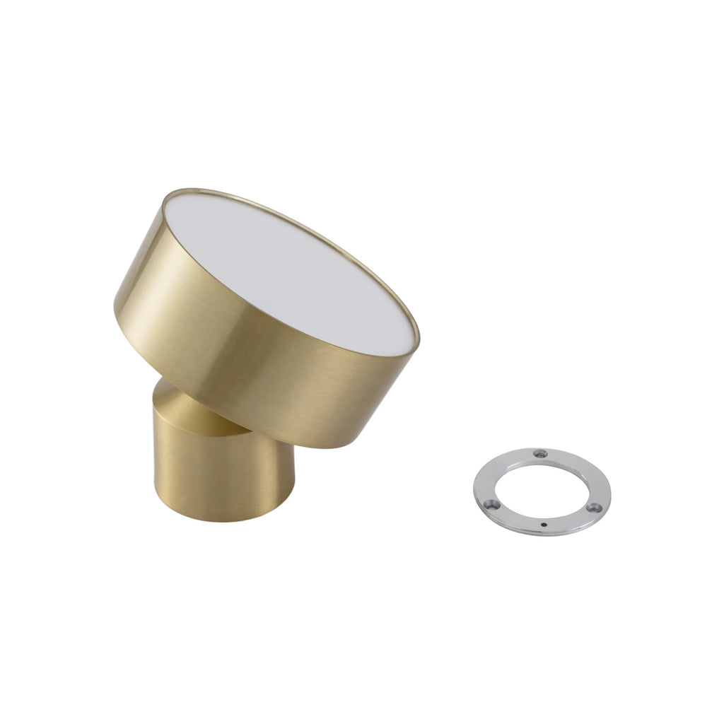 Sideprofil av LED takspot Nivoria svingbar gullfarget aluminium Ø14 cm