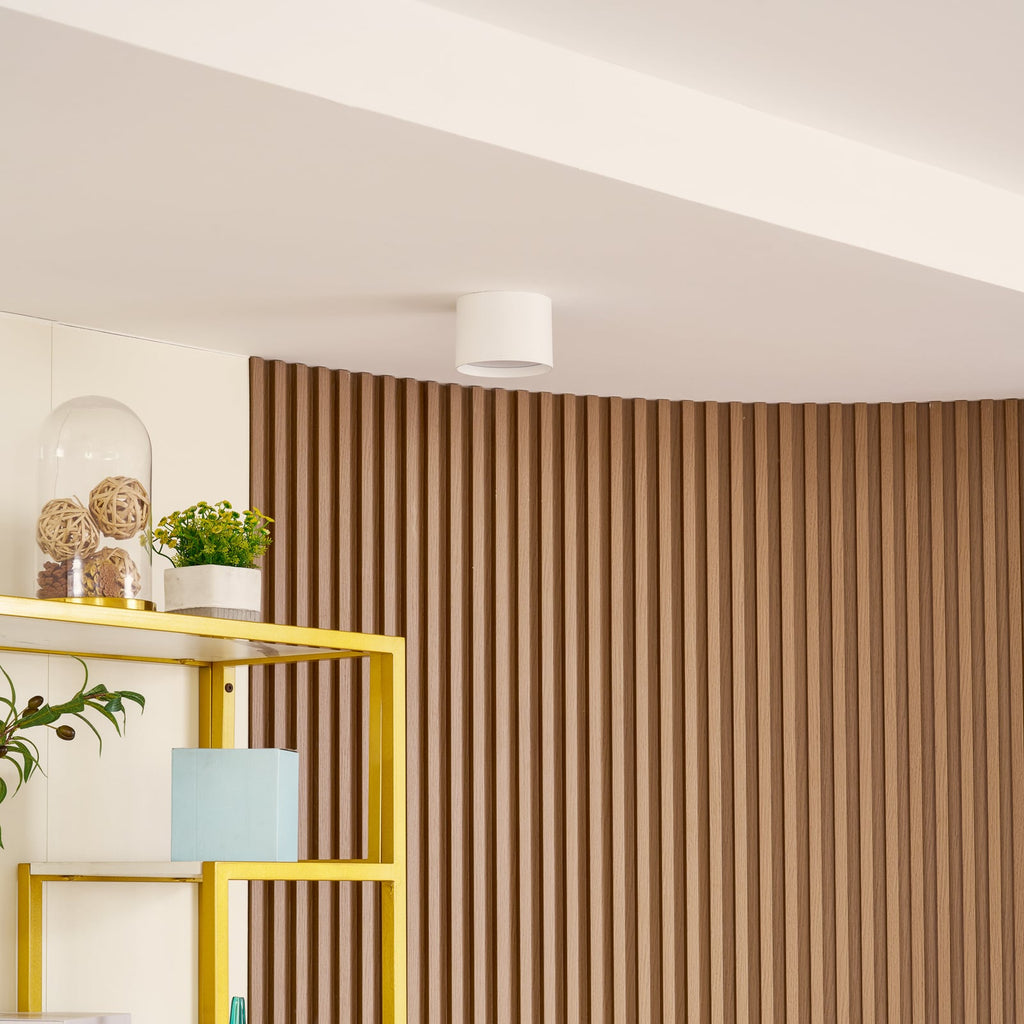 LED takspot Nivoria hvit aluminium Ø12 cm 15W detalj