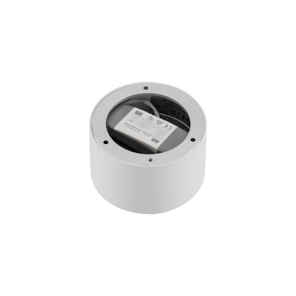 LED takspot Nivoria hvit aluminium med lys på