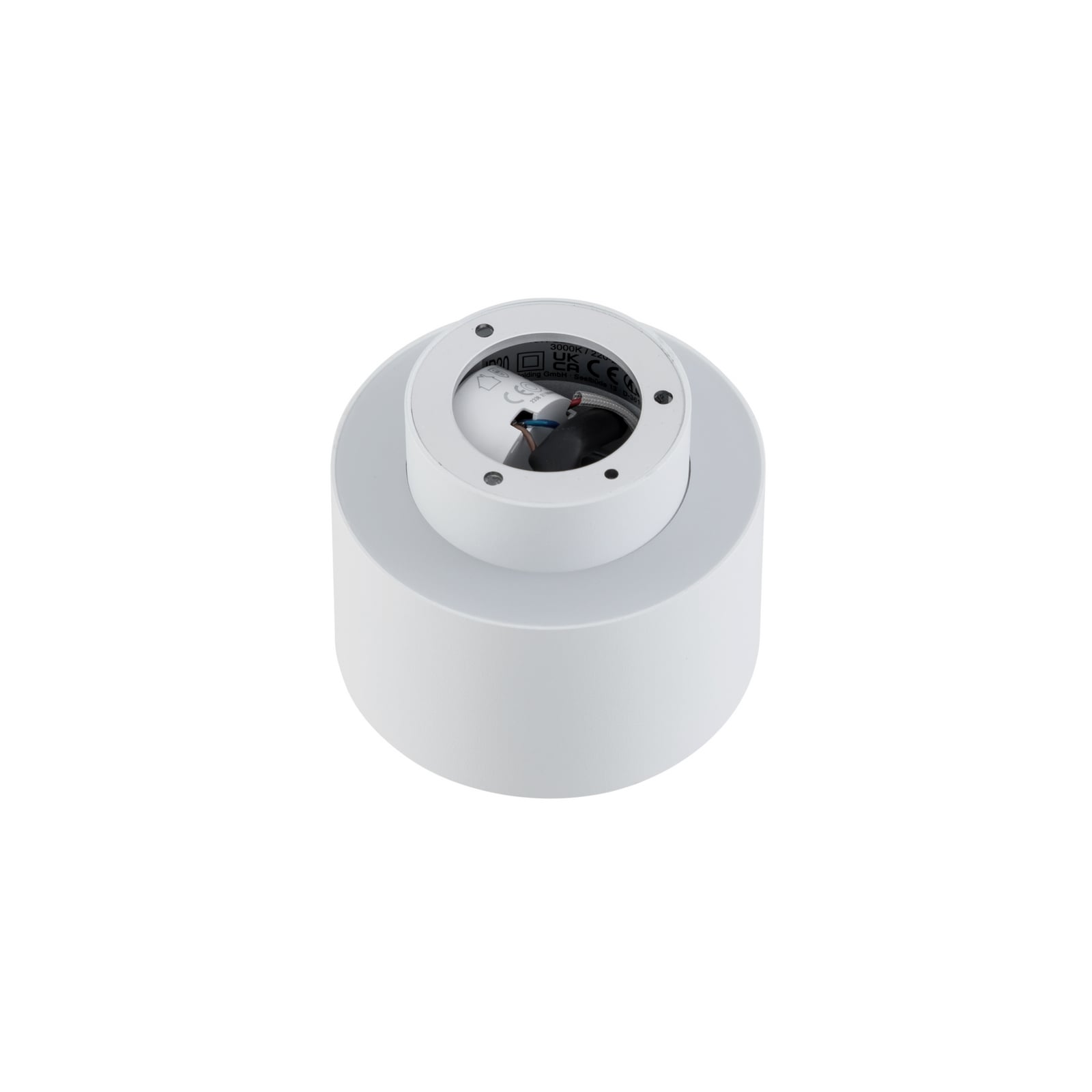 LED takspot Nivoria hvit aluminium Ø11 cm lysdetalj