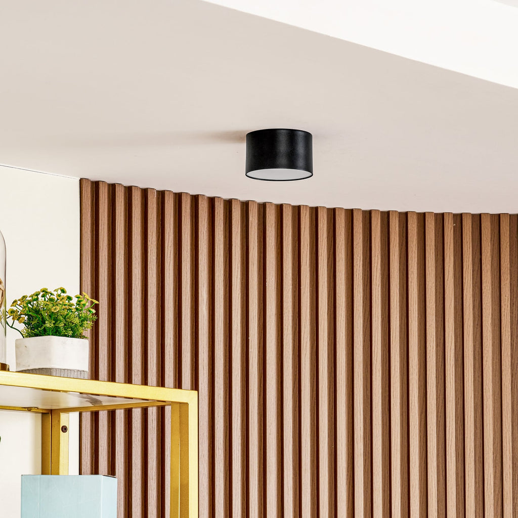 LED takspot Nivoria svart aluminium bakside