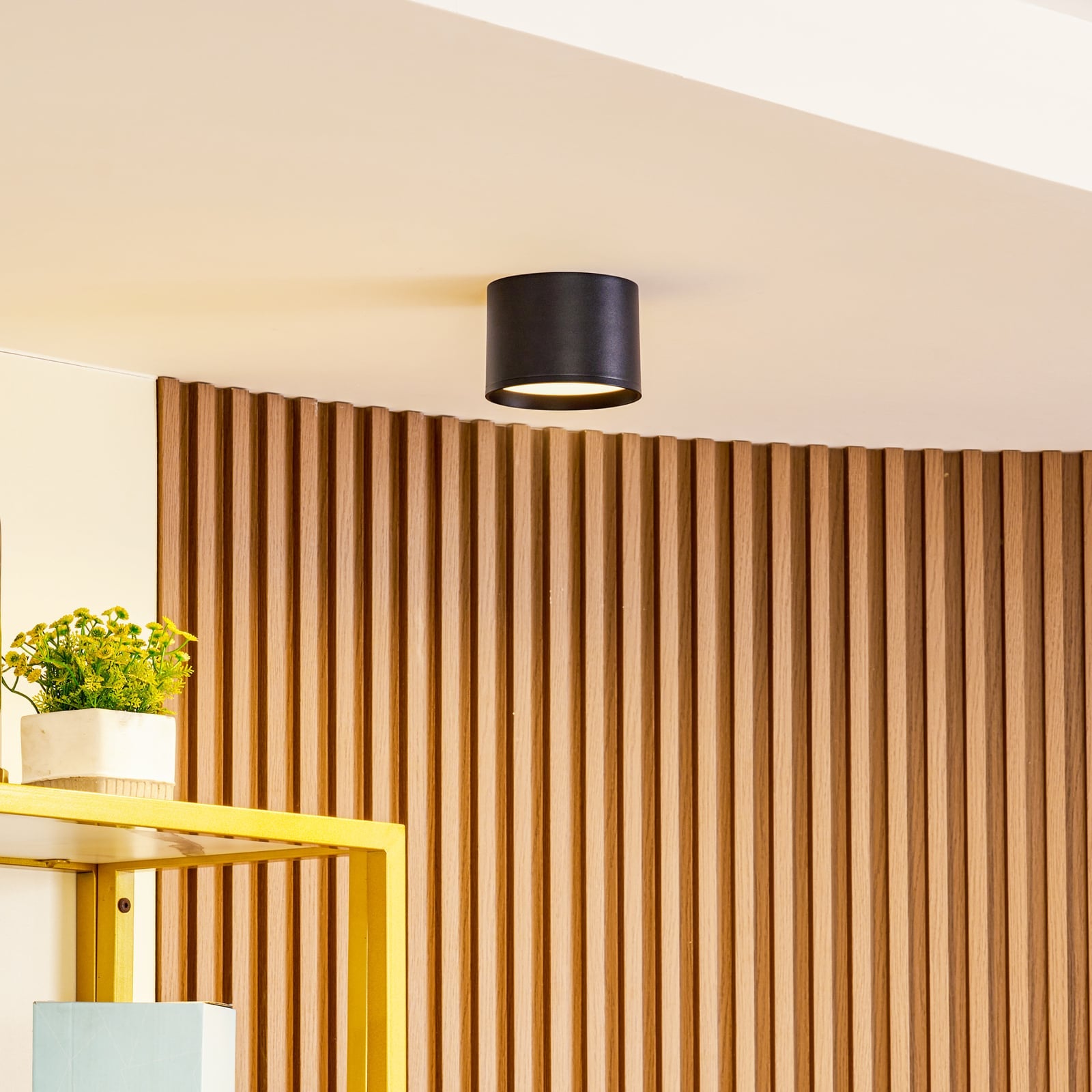 LED takspot Nivoria svart aluminium bakside
